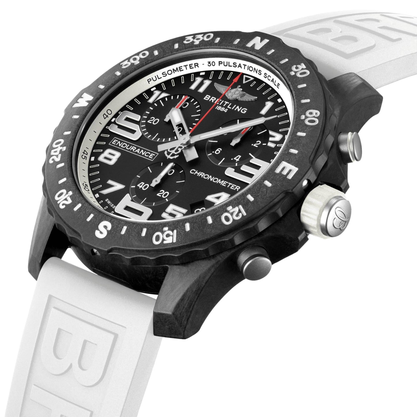 Endurance Pro Breitlight® - Black on White Rubber Strap